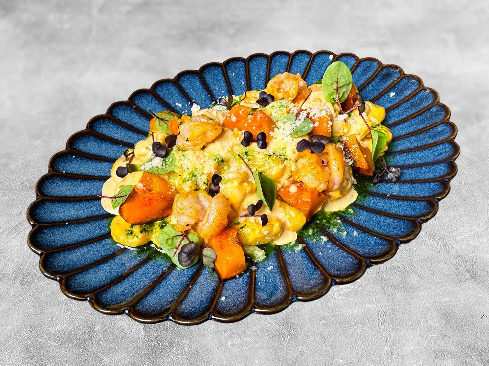 Ньокки с креветками и тыквой