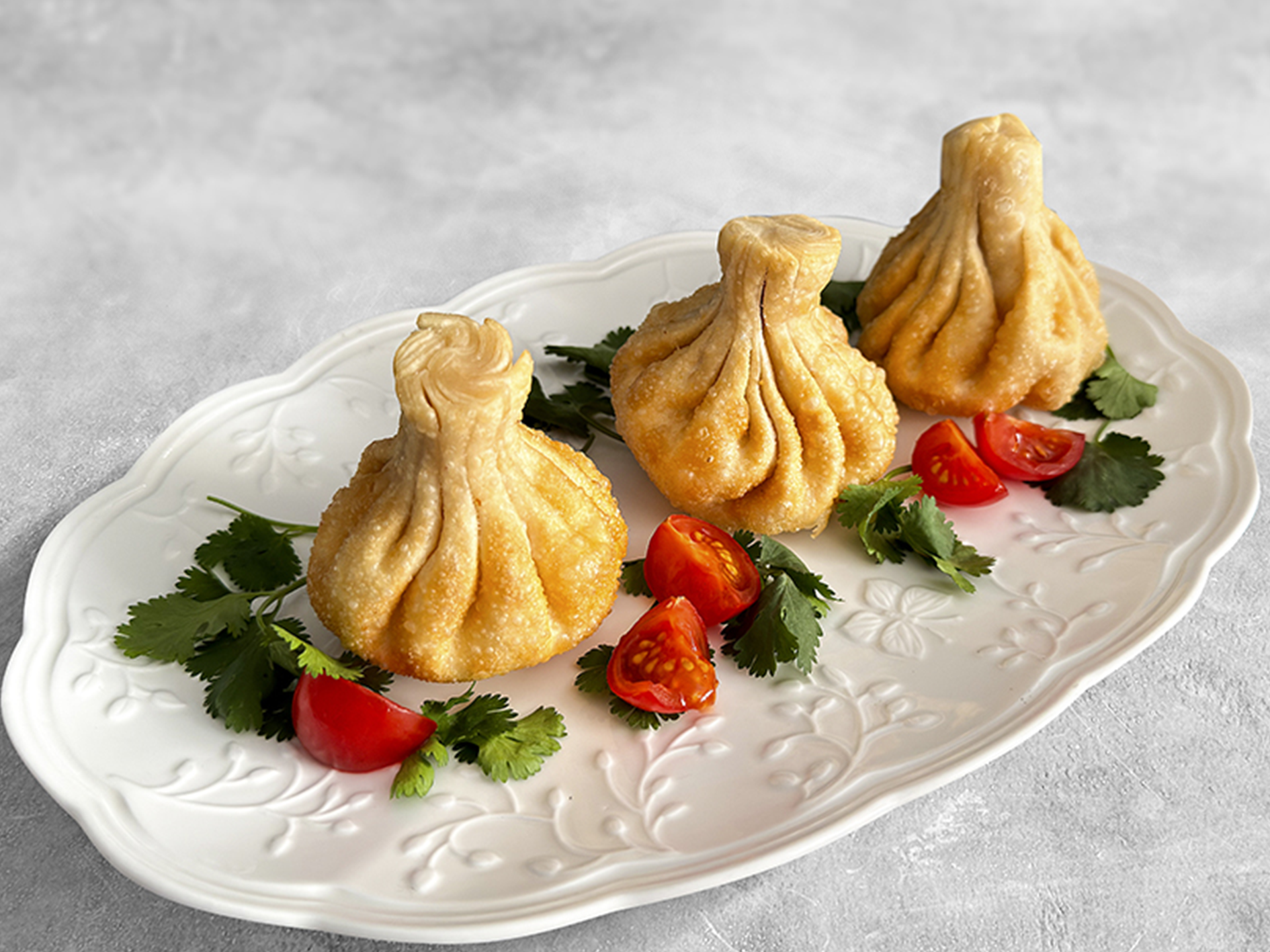 Жареные хинкали с говядиной