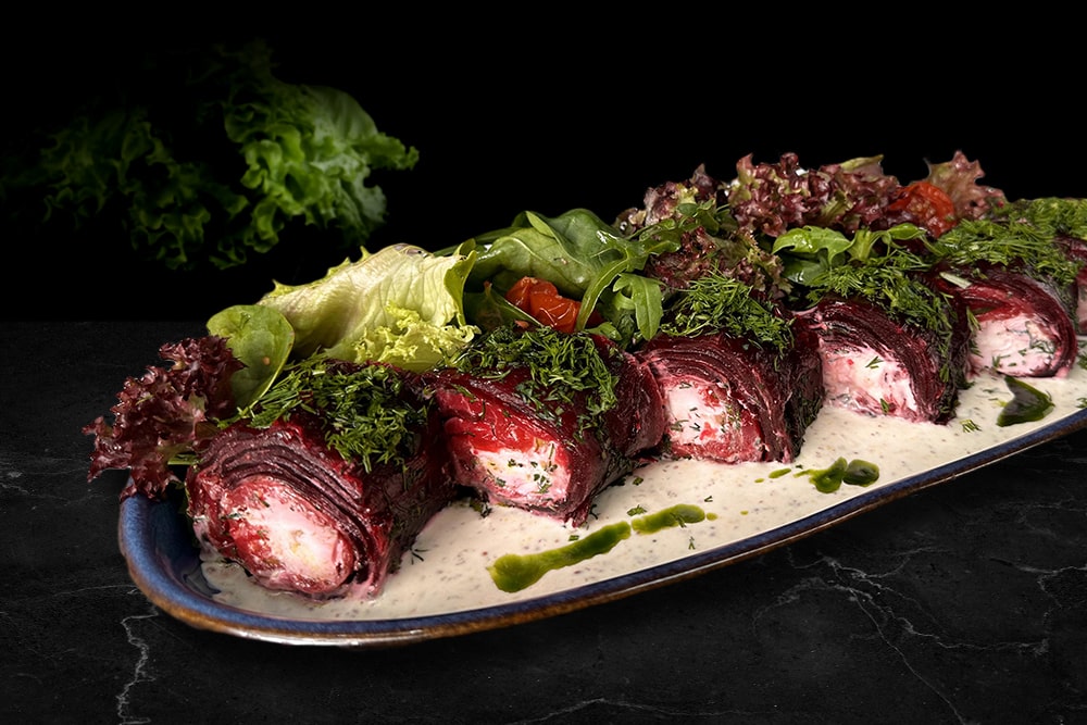 Террин из свеклы с лососем