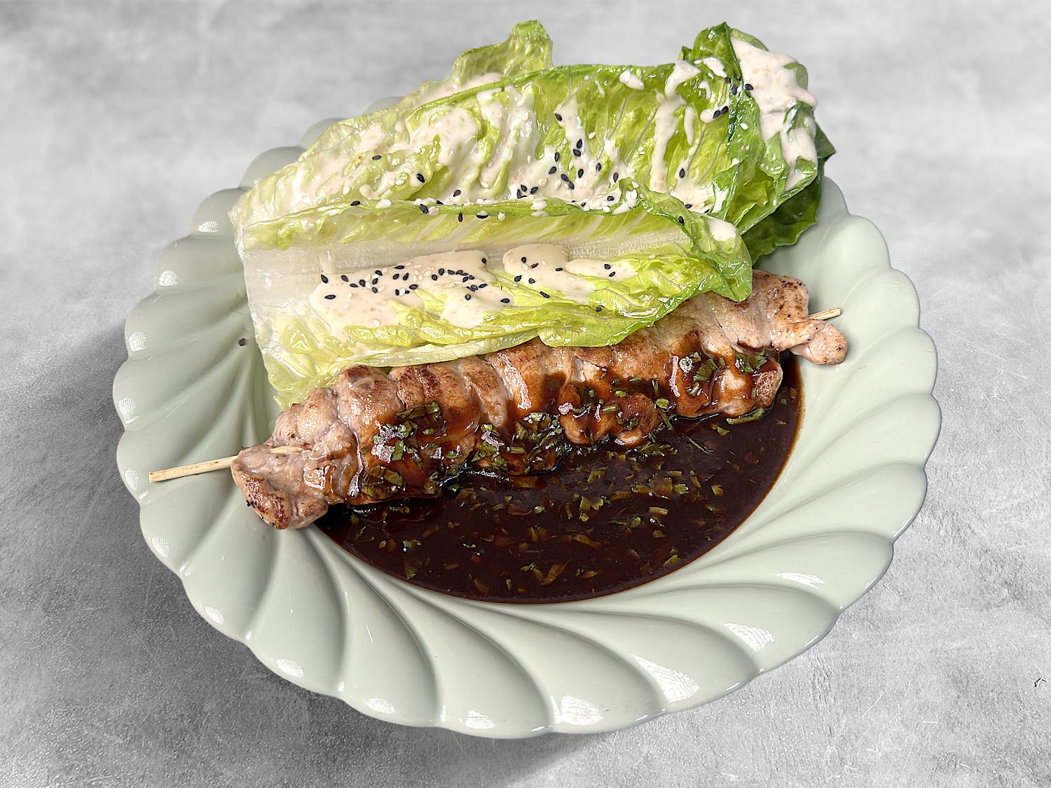 Якитори с припущенным романо