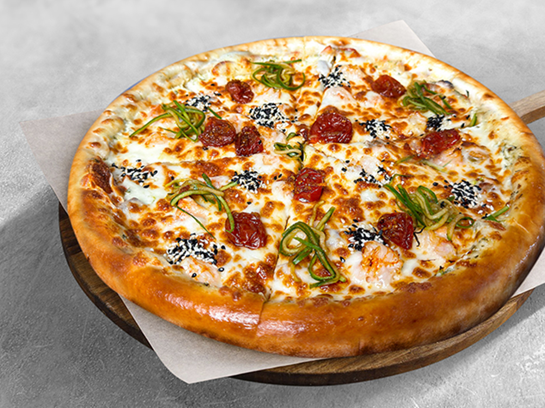 С лососем и креветками